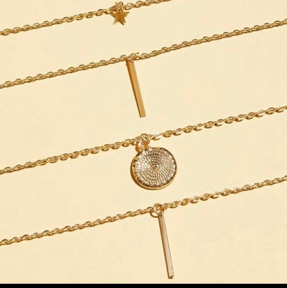 Star, Bar, Shell Summer Layered Necklace - Picture 3 of 3